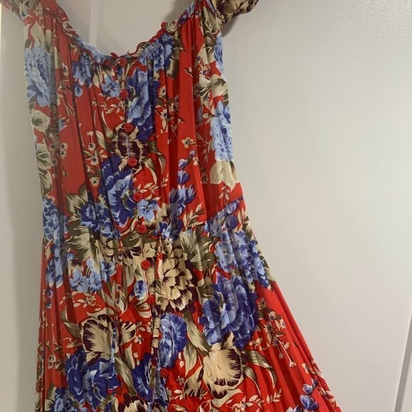 Auguste The Label Willow Day Dress Texan Bloom Fire Engine Size 4 - Picture 5 of 6